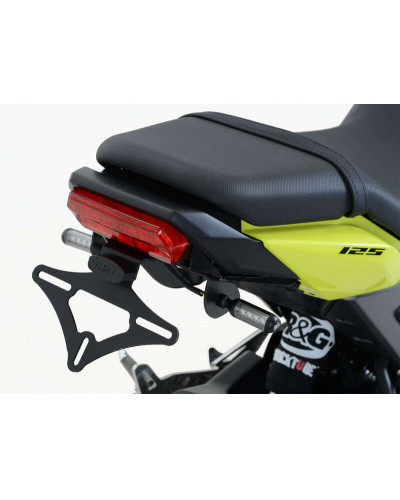 Support Plaque Immatriculation Moto R&G RACING Support de plaque R&G RACING noir compatible micro clignotants Honda MSX125